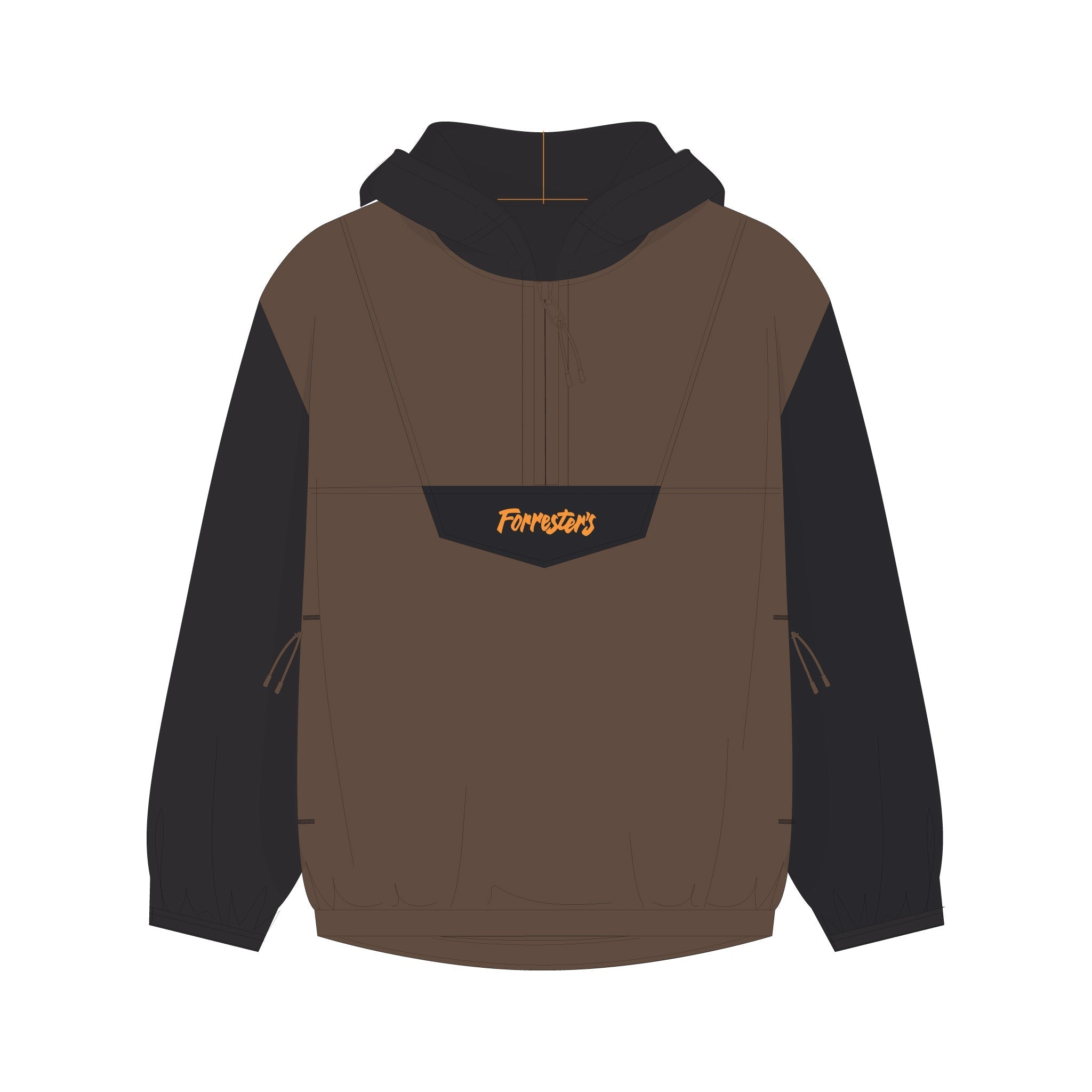 Packable Rain Jacket - Brown/Black