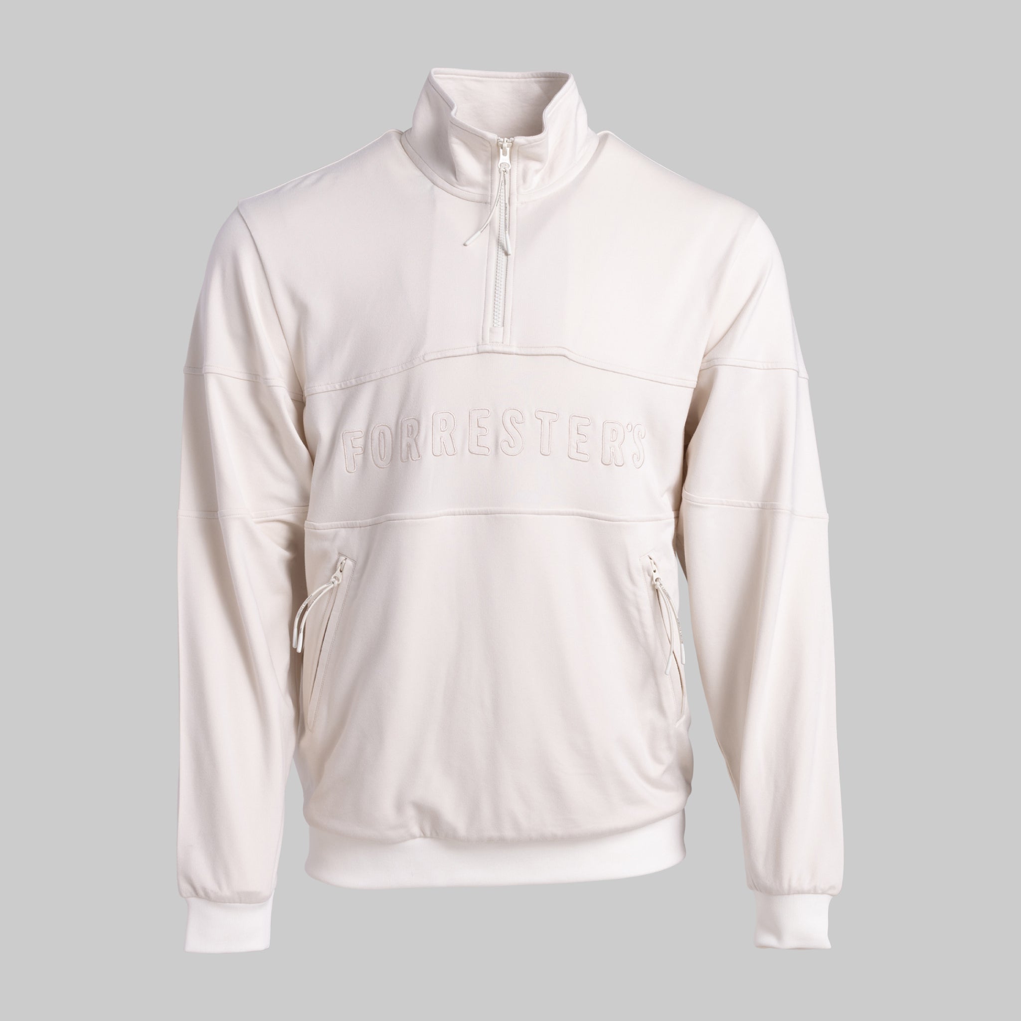 French Terry Quarter Zip - Bone White