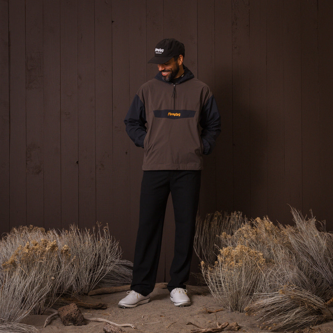 Packable Rain Jacket - Brown/Black